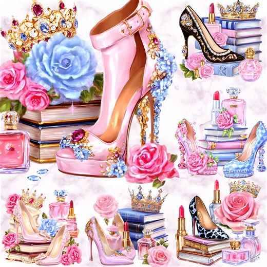 Luxury High Heels Clipart – Watercolor Glam Shoes & Beauty Fashion PNG Digital Stickers - Etsy