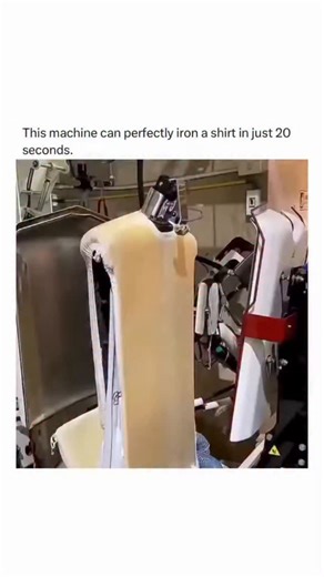 Explaining Everything | Facts | History on Instagram: "The technology behind industrial shirt-pressing machines is a great example of how engineering can transform even the simplest daily tasks. Models like the Shirt Finisher, used in professional laundries, hotels, and uniform companies, are capable of ironing a dress shirt to perfection in just 20 seconds — and the result seems almost unreal. The mechanism is impressive: first, jets of hot steam penetrate the fabric fibers, completely relaxing