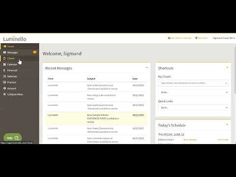 How to create a chart in the Luminello EMR/EHR