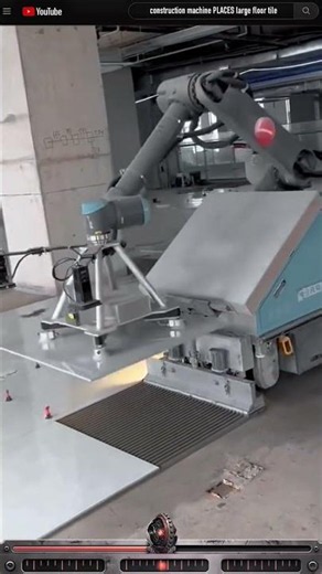 Automated construction machine PLACES large floor tile #machinery #process