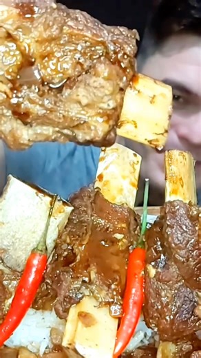Eating Spicy Beef Ribs #shorts #asmr #mukbang #eating #food #foodie #fyp #foryou #trending #yummy