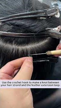 Hand-tied thread loop hair extensions feather hair extensions detailed procedure