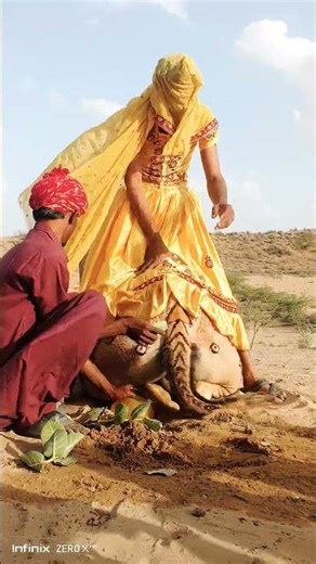 تجربة مذهلة للمرأة والرجل مع الجمل! فيديو ينتشر من صحراء ثر 🌵🐪💥