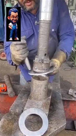 homemade bite-sized punch in a hydraulic press