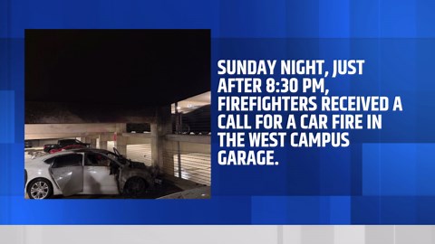Firefighters battle intense car fire inside Texas A&M parking garage