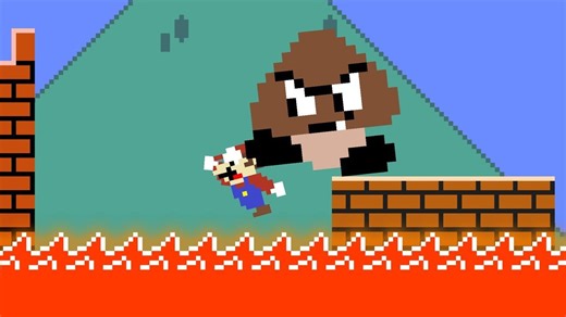 超级马里奥兄弟，但地板是熔岩！