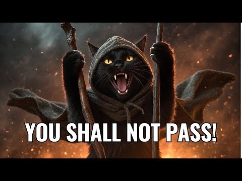 YOU SHALL NOT PASS – Gandalf Cat vs Balrog Cat in EPIC Battle🔥🐾