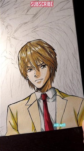 Light Yagami drawing from Death Note✨️✍️#art #shorts #anime #animeartwork #deathnote #lightyagami