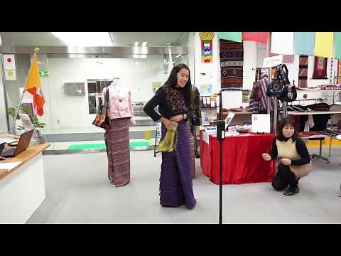 Wearing the Kira, the Traditional Dress of Bhutanese Women