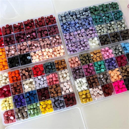 Wax Seal Beads Box Set Color Palette Mixed Wax Seal Pellets, Wax Melt Gold, Red, Blue Beads for Envelopes Wedding Invitations USA - Etsy