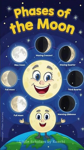 🌙 Phases of the Moon – Watch the Moon Change! #kidseducation #grade1 #grade3 #grade4 #grade5