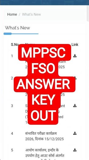 MPPSC FSO 2025 ANSWER KEY | #mppsc #mppscfso #mppscfso2025