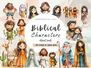 Biblical Characters Clipart, Bible Stories, Biblical People Clip Art, Religious Clip Art, Jesus Miracles , Biblical Stories, Sunday School - Etsy