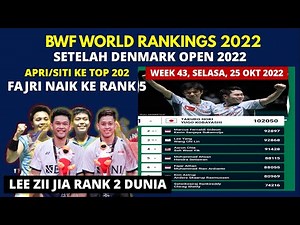 BWF World Ranking 2022 Terbaru Week 43: Apri/Siti ke Top 20 Fajri Naik Rank | Usai Denmark Open 2022