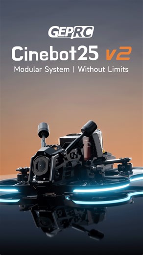 GEPRC on Instagram: "🚀 Cinebot25 V2 🚀 Built around a true modular system 🔩 Quick-release VTX module 🌀 Floating vibration isolation structure 📡 Designed for DJI O4 Pro performance 🎁 Free 2× DJI O4 Pro antennas for the first 100 O4 Pro orders 🔗 O4 Pro Version: https://geprc.com/product/geprc-cinebot25-v2-o4-pro-quadcopter 🔗 WTFPV Version: https://geprc.com/product/geprc-cinebot25-v2-wtfpv-quadcopter #GEPRC #Cinebot25V2 #NewRelease #ModularFPV #FPV #FPVdrone #FPVLife #DroneLife #FPVCommunit