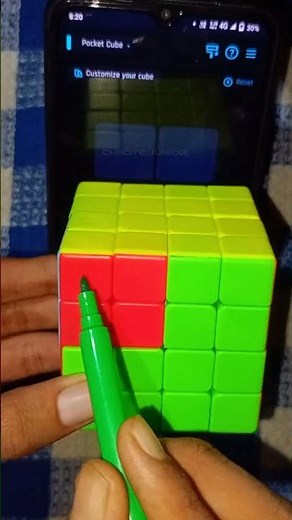 4x4 Rubik's Cube Solved Using App 📱🧩 | Fast & Easy Solve | Cube Challenge #shorts