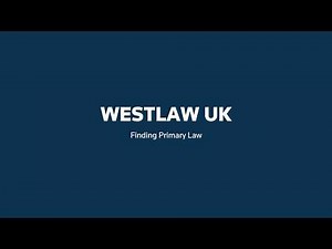 Westlaw Certification - Basic Part 2 (Primary Law)
