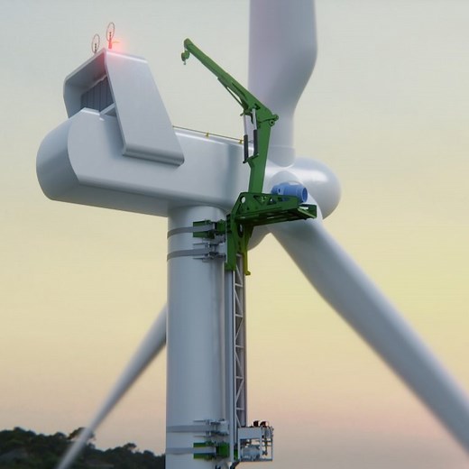 This system climbs wind turbines like a koala to do maintenance and construction work. KoalaLifter is a self-climbing crane system for maintaining and erecting onshore and offshore wind turbines. It's a new technology inspired by climbing koalas, using friction collars to ascend the tower instead of a regular crane. #windturbines #turbine #Koala #crane #lifter #electricalengineer | Technology Innovation