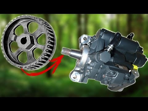 How to remove the high-pressure pump pulley without a puller on a 1.5l dci Renault engine.