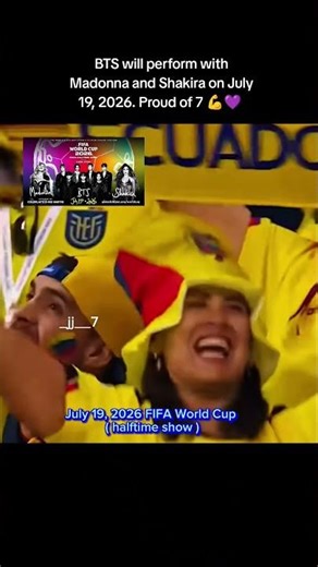 All 7 will perform at the FIFA World Cup final 2026 in New Jersey 🎉💜 #bts