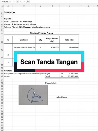 Cara Scan Tanda Tangan di Excel dengan Mudah