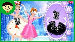 Frozen Sisters Princess Elsa and Princess Anna Ballerinas Dress Up Game for Kids Girls