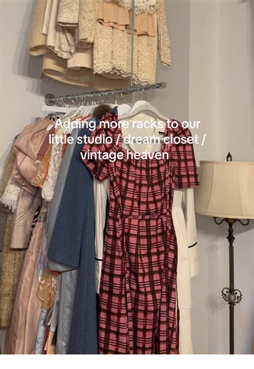 Adding more racks to our little studio. A dream closet, a vintage heaven. Curated vintage and secondhand pieces, styled with intention, here in Chicago. #outfitinspo #vintagestyle #chicagogirls #styleinspo #dreamcloset