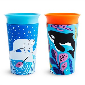 Munchkin® Miracle® 360° WildLove Spoutless Sippy Cup, 9 oz, Polar Bear/Orca, Unisex, 2 Pack