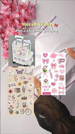 Pink AestheticStickers#ytshorts#shorts#meesho#unboxing#fyp#stickers#aesthetic#pink#kawaii#stationery