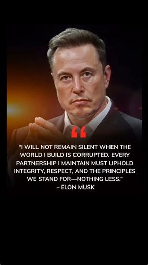 Integrity is the foundation of real success.Elon Musk’s mindset = Zero compromise on values. 🚀
