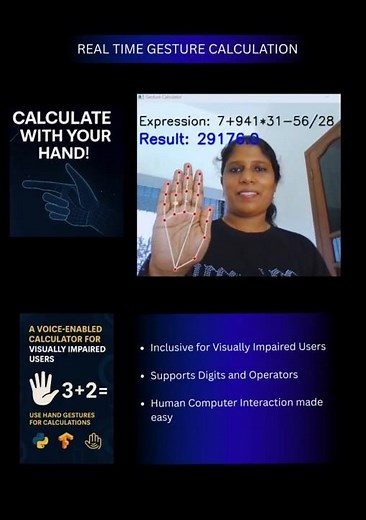 "No Touch, Just Gestures! 🖐️ Smart Calculator for the Visually Impaired | TechVibes"