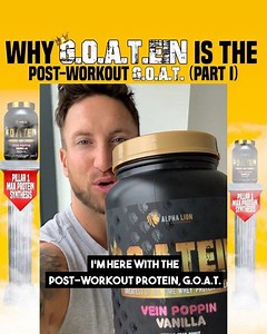 15K views · 111 reactions | The G.OA.T. means you get more gains from every post workout protein shake. The addition of Velositol™️ makes this the perfect post workout protein to SUPERCHARGE Muscle Protein Synthesis, which is proteins main purpose and how we build muscle post workout Journal Of Sports Nutrition research study here for all of our muscle building nerds : https://jissn.biomedcentral.com/articles/10.1186/s12970-017-0163-1 | Alpha Lion | Facebook