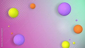 Abstract colorful background, the colorful ball falls on the background, you can insert objects on the background after the balls roll out, 3d rendering.