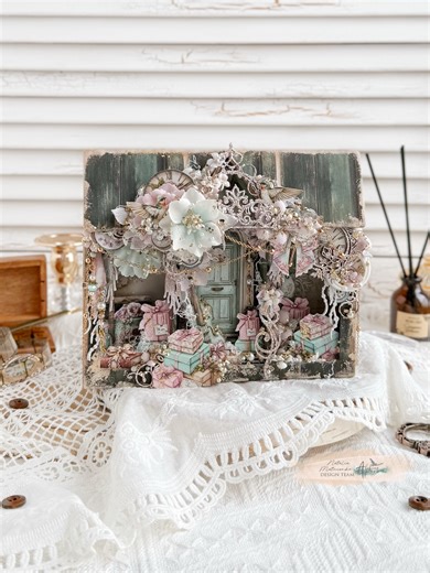 Have a nice day, dear friends! After such a busy Christmas season, I completely took the course for spring. And again, an incredibly flower collection is at work! When I picked it up for the first time, I immediately realised that I would make an art object out of it! As a rule, I shop for Christmas and New Year, but this time I wanted to make a spring one, with vintage notes! The depth of the magazine is 3 cm, which allowed me to fill it with various decor, colours and elements for cutting. Of 