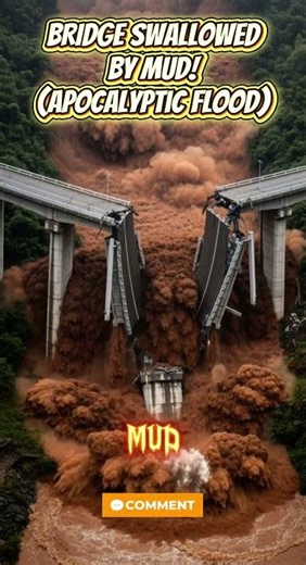 Bridge Collapse Massive Flood Washes Out Highway #extremeweather #america #viralvideo #viral #shorts