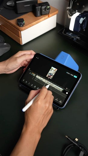 Hôm nay bắt iPad Mini 7 edit vlog cho mình: xử lí file từ insta360 go ultra êm ru trên capcut