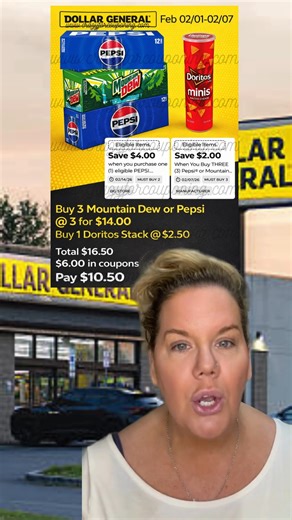 Pepsi/ Mountain Dew Deal 02/01-02/07 At Dollar General #DollarGeneral #DollarGeneralDeals #DollarGeneralCouponing #DGCoupons #DGDeals #DGDigitalCoupons #DGHaul #DGSavings #Couponing #CouponLife #ExtremeCouponing #CouponCommunity #SaveMoney #FrugalLiving #NeverPayFullPrice #CouponMom #Couponing101 #DealFinder #BudgetFriendly | Crazy For Couponing
