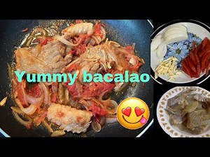 Easy, simple and yummy bacalao or salted cod fish recipe.