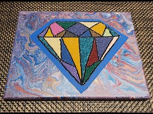 DIY Diamond Art with Pre-printed Adhesive Grid