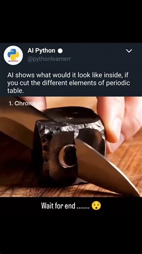 Python | AI reveals what the elements look like when sliced open 🧪 A new ASMR-style video created using AI is going viral for showing what the... | Instagram