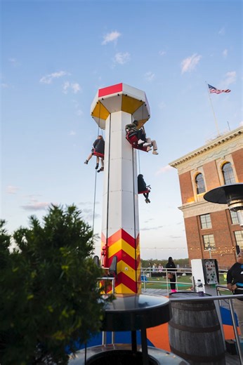 Head to the top of Heege Tower for 360 views of the Atlanta skyline and a thrilling free-fall experience! ️ | Skyline Park Atlanta | Facebook