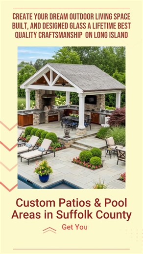 Transform your Suffolk County backyard into a stunning outdoor living space with APM O'Neill & Sons. Whether you’re in Huntington, Bay Shore, or Smithtown, our custom outdoor kitchens, pavilion patios, and pool areas bring your vision to life. Enjoy seamless design, quality craftsmanship, and materials built to last through every season. Elevate your home’s appeal and create the perfect setting for gatherings, meals, and relaxing with family and friends. Ready to upgrade your outdoor space? Visi