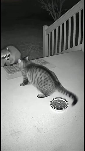 Cat VS Raccoon! #cat #raccoon #vs #wow #amazing #funny #animals