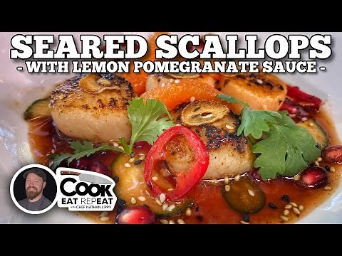 Seared Scallops with Lemon Pomegranate Sauce | Blackstone Griddles