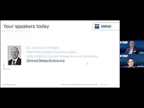 Webinar: 'Harmonized Standards under the Machinery Directive' (Part 1)