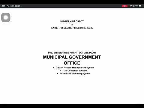 50% Enterprise Architecture Plan for Municipal Government Office