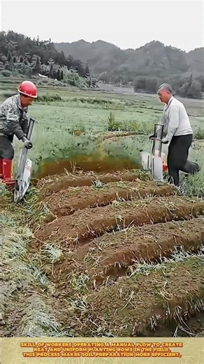 Save Time Skilled Workers Using Manual Plow for Making Planting Rows #workprocess #farmer