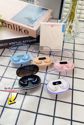 Auriculares ultrafinos para dormir 😴✨ Diseñados para usarse incluso acostado de lado, con Bluetooth 5.3, conexión rápida y estuche con pantalla que muestra la batería. Son discretos, cómodos y pensado