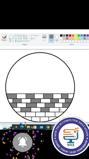 How to draw scenery with ms paint #shortvideo #trending