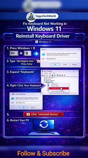 🔧⌨️ Fix Keyboard Not Working in Windows 10 & Windows 11| #keyboardnotworking #keyboard #windows10